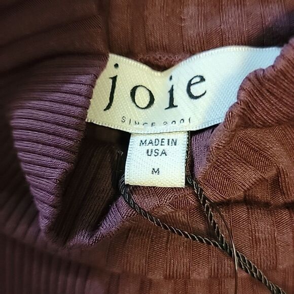 NWT Joie Lanigan Long Sleeve cotton top in Burnt Currant - Picture 8 of 15